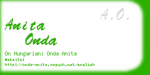 anita onda business card